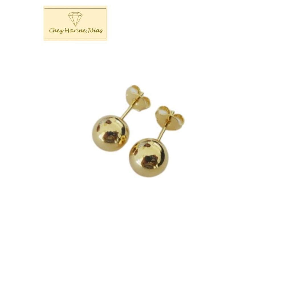 Brinco De Bola Dourada - 8Mm
