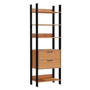 Guarda Roupa Closet Industrial 2 Gavetas 4 Prateleiras Tw401 Freijó/Preto Fosco