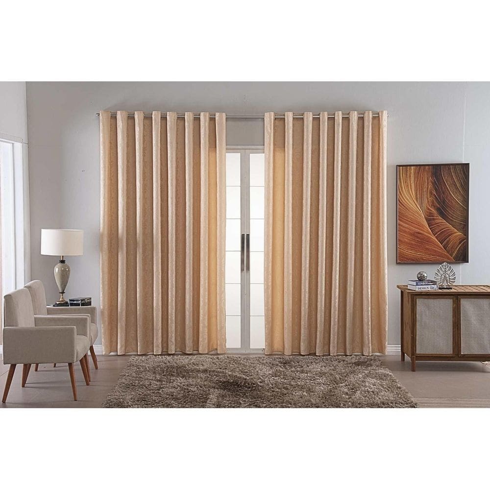 Cortina Jacquard Luxo Em Tecido Semi Blackout Sala 6,00X2,80