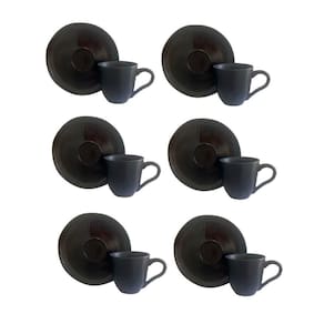Jogo 6 Xícaras Com Pires Chá Café Cerâmica 50Ml Mesa Posta