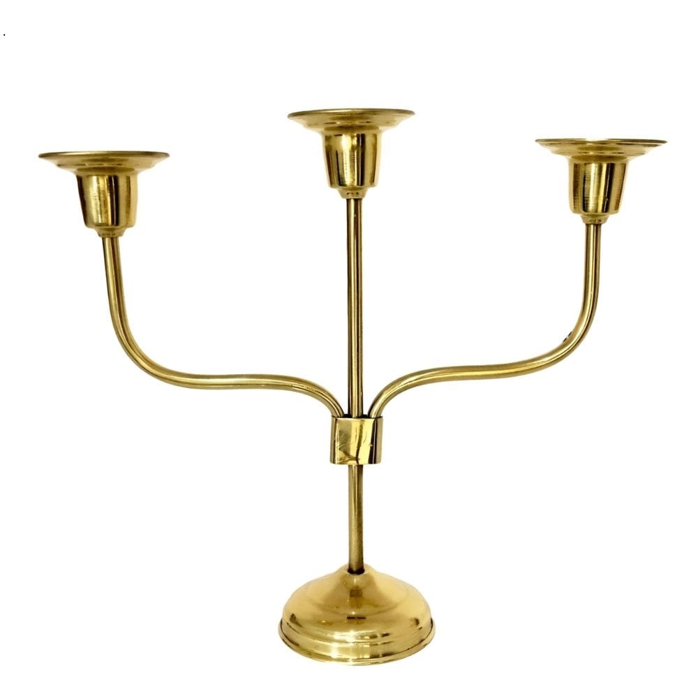 Castiçal Candelabro em Latão para 3 Velas