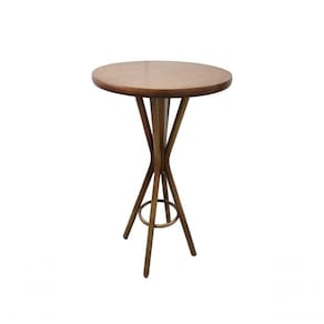 Mesa Bistrô Eva Diam 70 Cm Castanho Mogno