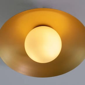 Plafon Cuia d50cm a20,5cm 1xe27 Bulbo Max 28w Ip20 Dourado