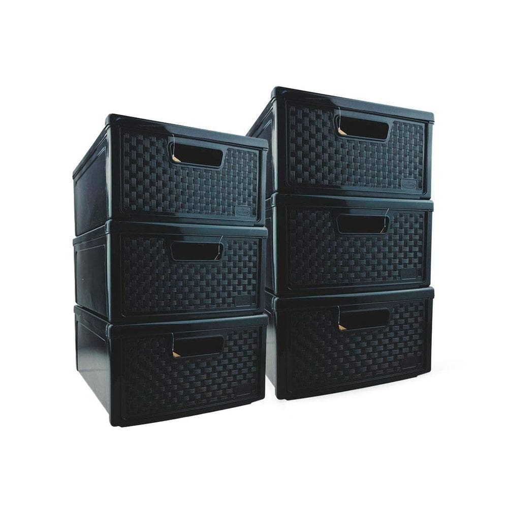 Kit 6 Gaveteiros Modularares Empalhável Organizador Multiuso
