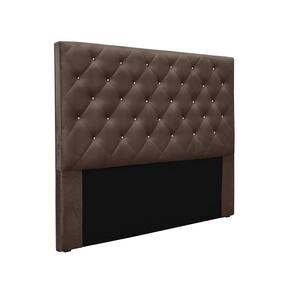 Cabeceira Cama Box King 195 cm Tania Veludo Marrom S04 - D`Rossi