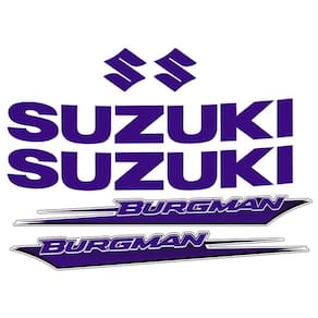 Kit Jogo Emblema Adesivo Suzuki Burgman 2005 A 2009 Azul Azul