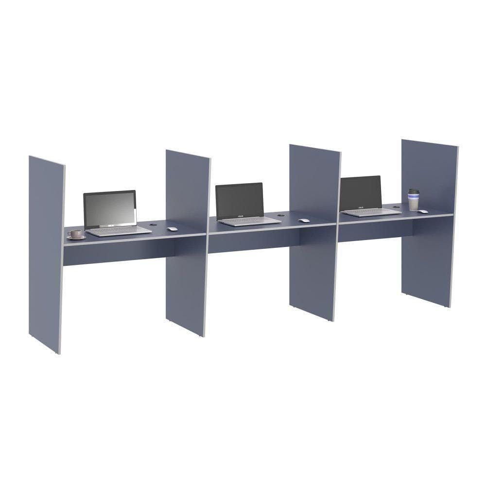 Mesa De Atendimento 3 Lugar Iron Azul