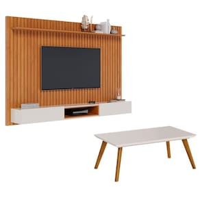 Painel Suspenso Loft 2.2 com mesa de Centro Classic Nature Off White - Imcal
