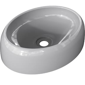 Cuba De Apoio Oval Para Banheiro Lavabo C01 Capri O39 Cinza