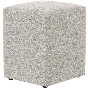 Puff Quadrado Decorativo Sala De Estar L02 Bouclê Creme