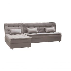 Sofá Cama Reclinável Com Chaise Penelope - New Chumbo Light