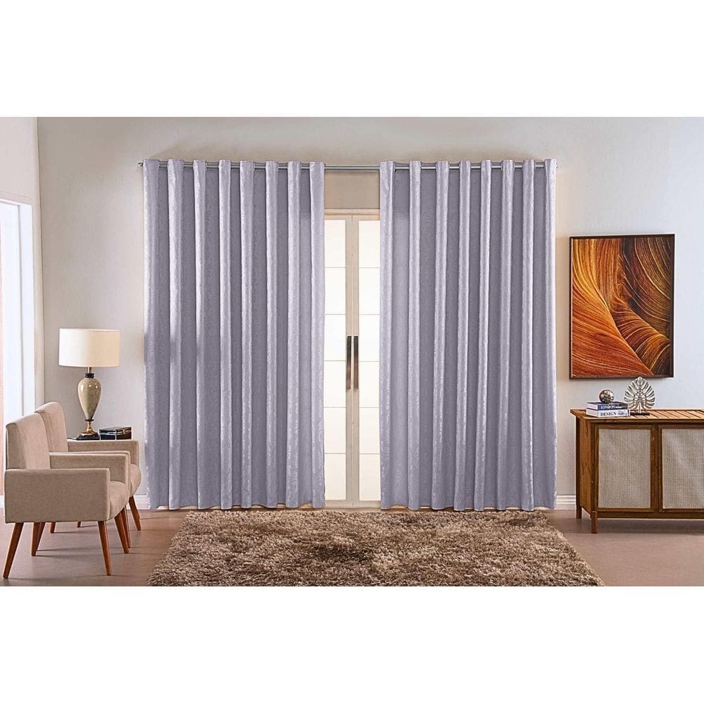 Cortina Jacquard Luxo Em Tecido Semi Blackout Sala 6,00X2,80
