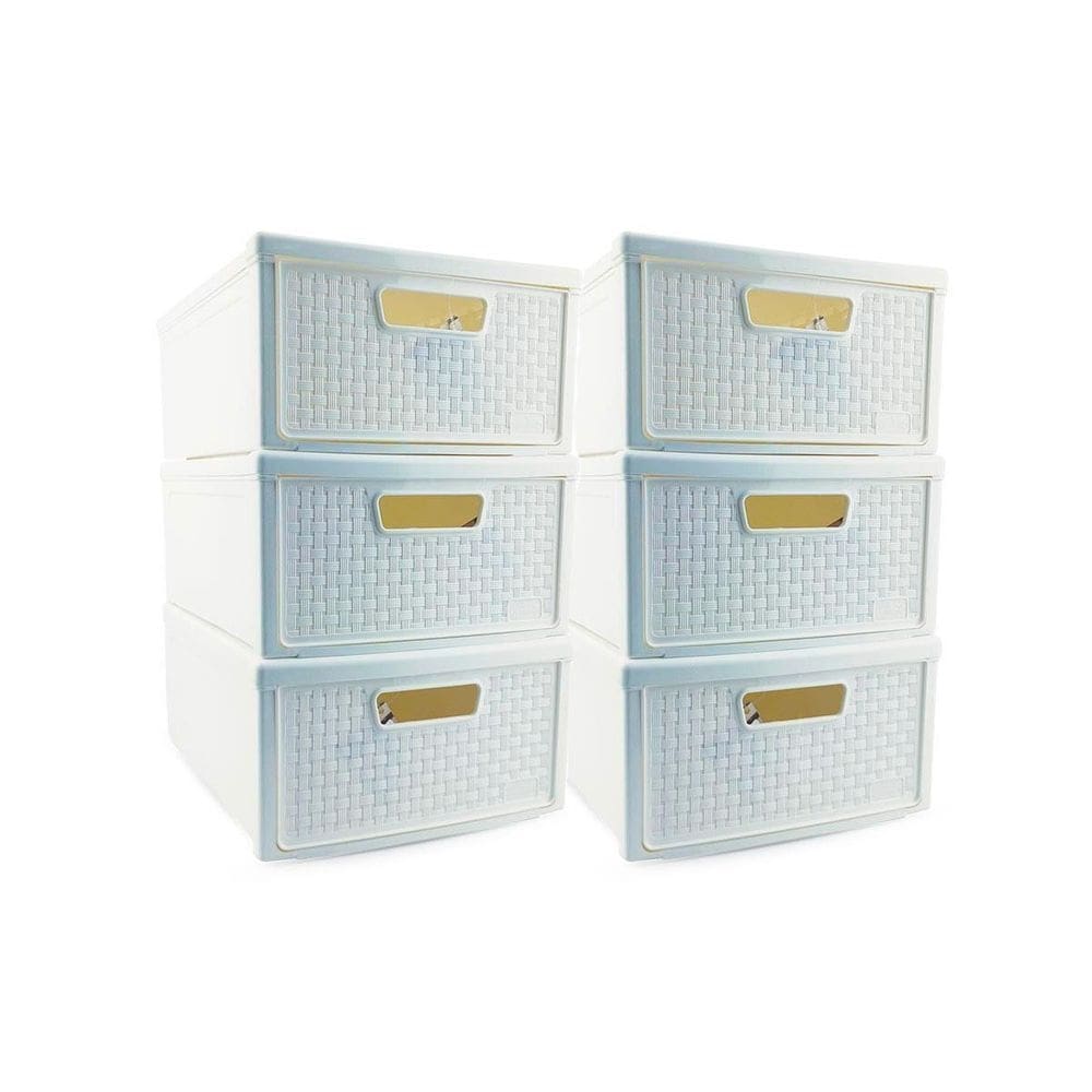 Kit 6 Gaveteiros Modularares Empalhável Organizador Multiuso