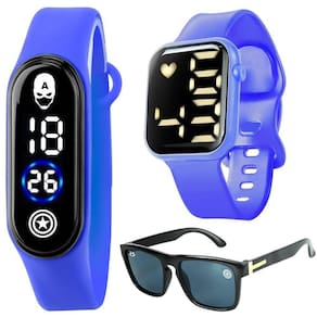 Digital Relógio Infantil + Oculos Proteção Uv Menino Qualidade Criança Pulseira Ajustavel