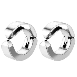 Brinco Masculino Aço Inox Argola 10mm Pressão 1 Par + Feminino Moda Pequeno Unissex