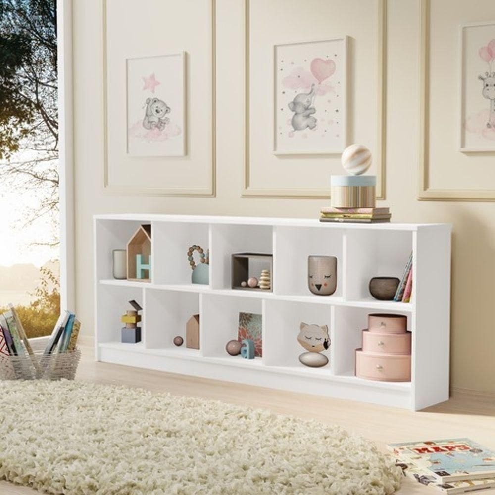 Estante Montessori Duplo Branca Multifuncional Com 10 | Casas Bahia