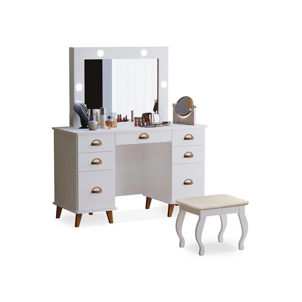 Penteadeira Com Assento Omaha Branco