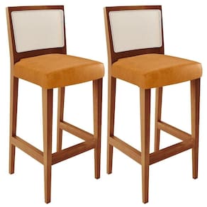 Kit 02 Banquetas Alta Cozinha Branco Zion L02 Whisky