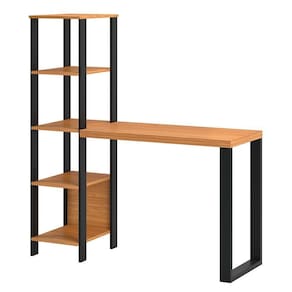 Estante Escrivaninha Estilo Industrial F29 Freijó/Preto Fosco