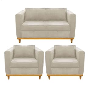 Kit Sofá 2 Lugares E 2 Poltronas Europa Suede Bege
