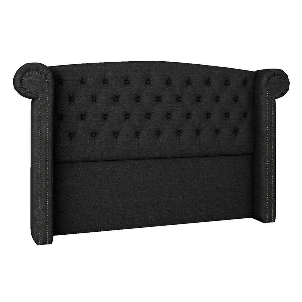 Cabeceira Casal Lyon P04 140 Cm Suede Preto Tca 944