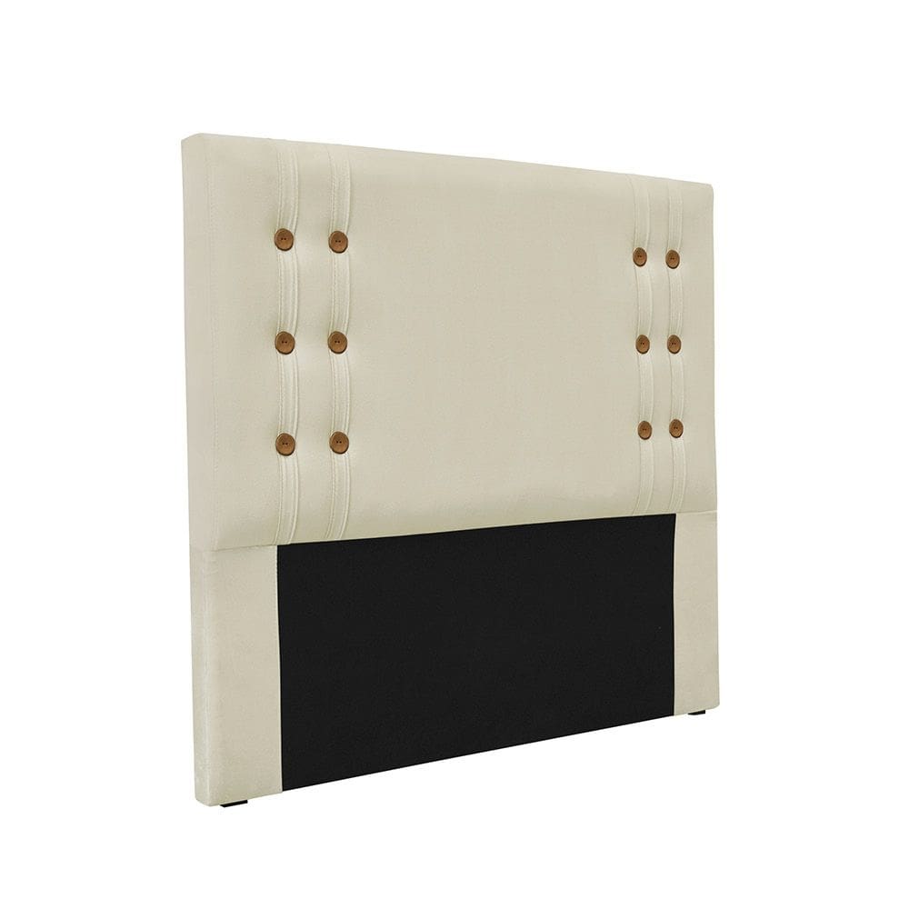 Cabeceira Cama Box Queen 160 cm Gênova Veludo Bege S04 - D`Rossi