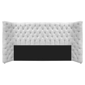 Cabeceira King Everest P02 195cm Para Cama Box Suede Branco