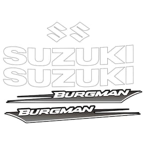 Kit Jogo Emblema Adesivo Suzuki Burgman 2005 A 2009 Branco Branco