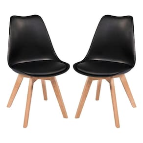 Kit C/2 Cadeiras Leda ? Charles Eames, Saarinen Wood Preta