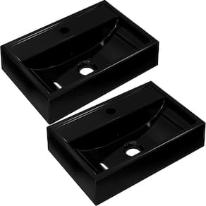 Kit 02 Cubas De Apoio Banheiro Lavabo C01 Q450 Preto