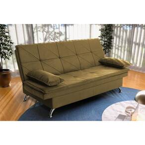 Sofá Cama Pérsia 3 Lugares Suede Velut Bege - King House