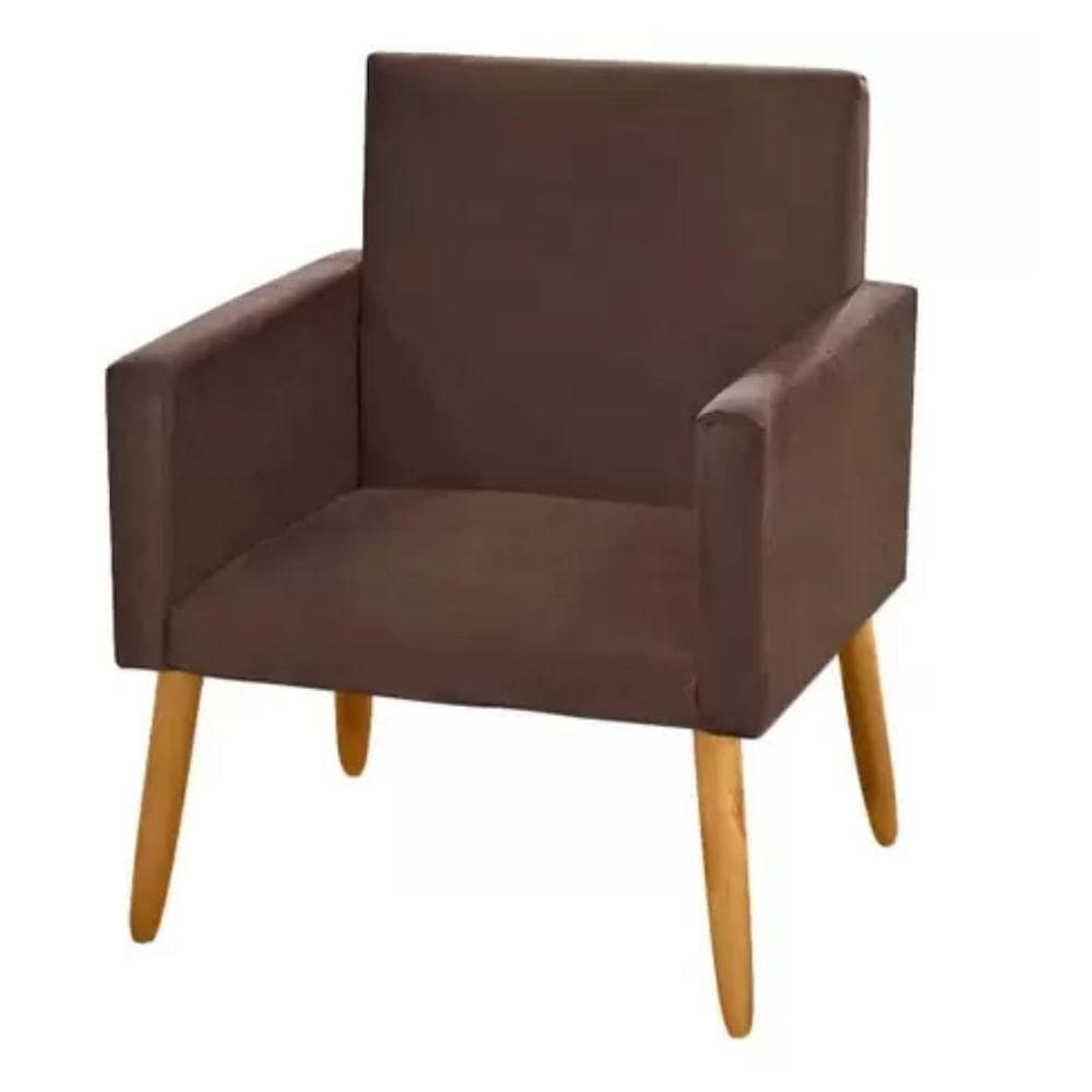 Poltrona Anitta Suede Marrom