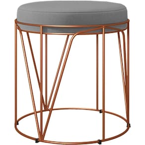 Puff Decorativo Aramado Bronze Zaya L02 Corano Cinza