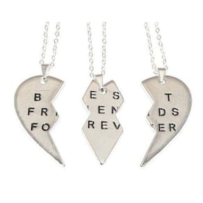 Colar Best Friends Sempre Amigas Amizade Folheado 3 Pçs B27