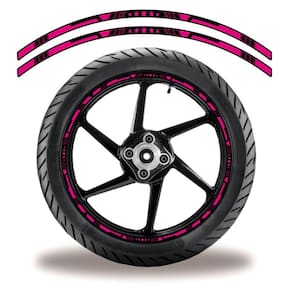 Friso De Roda Adesivo Refletivo Estrela Rosa Rosa