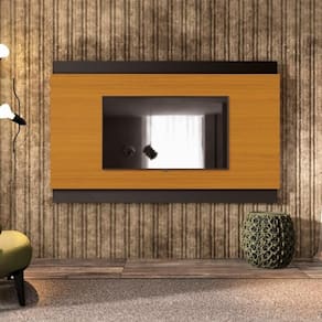 Painel Grécia 200cm Para Tv De Até 75 Polegadas Cor:cedro/preto Cedro/preto