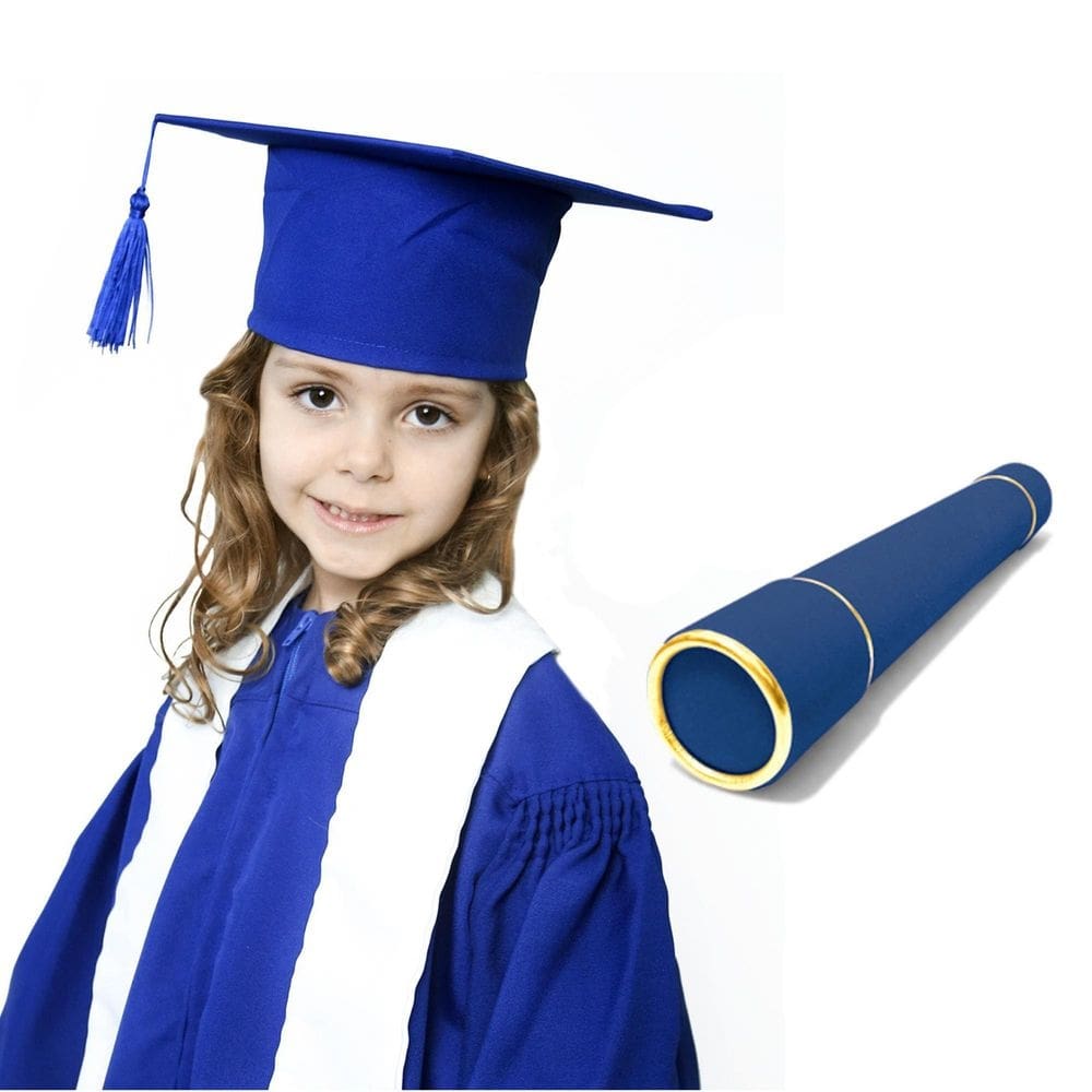 Kit capelo infantil azul royal e canudo azul royal
