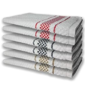 6 Panos De Prato Atoalhado Premium Preto+Marrom+Vermelho