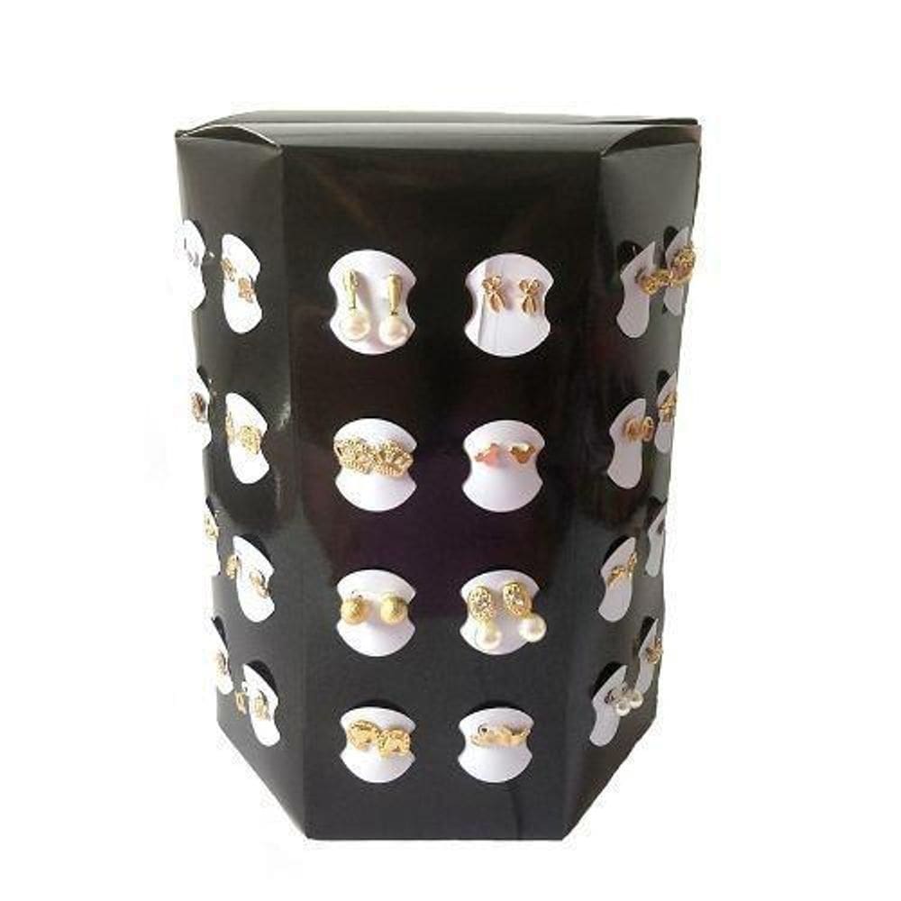48 Pares De Brincos Atacado Revenda Folheados A Ouro