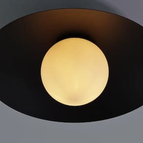 Plafon Cuia d50cm a20,5cm 1xe27 Bulbo Max 28w Ip20 Preto