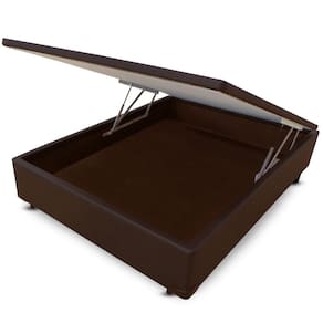 Cama Box Viuvo Corano Marrom Bau Pistão Frontal Dabe 120x200
