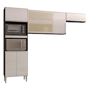 Cozinha Aline 3 Peças Chocolate Off White - Poquema