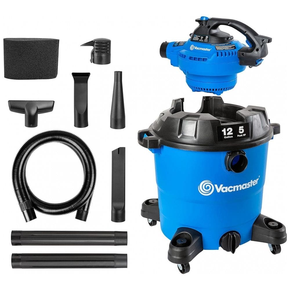 Aspirador de Pó Seco e Úmido 45L, 5CV de Potência com Extensores, 110v, VACMASTER VBV1210, Azul