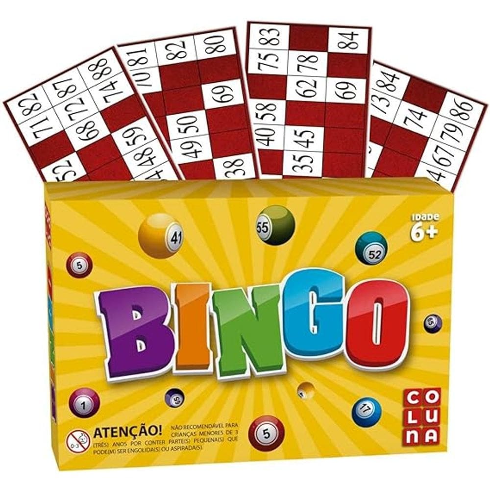 Jogo Bingo, Coluna, 24 Cartelas, Multicor
