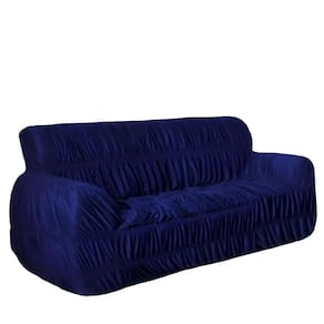 Capa protetor sofa avulsa 3 lugares 21 elásticos luxo azul