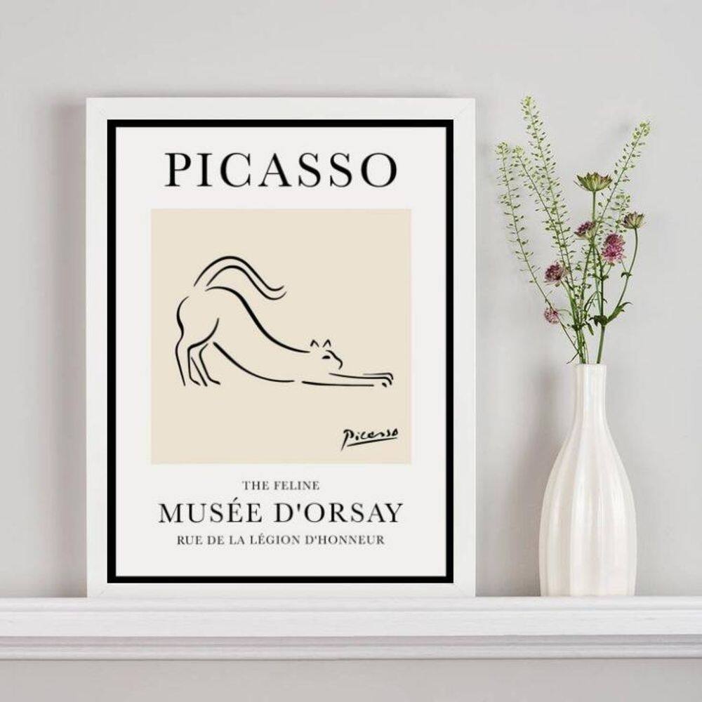 Quadro Poster Picasso - The Feline 33X24Cm - Com Vidro