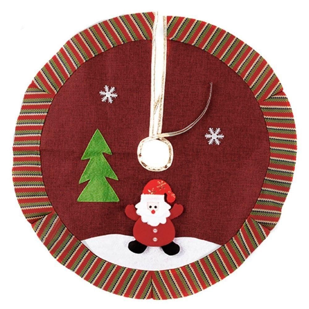 Saia Para árvore De Natal Temática Vermelha Papai Noel 60cm