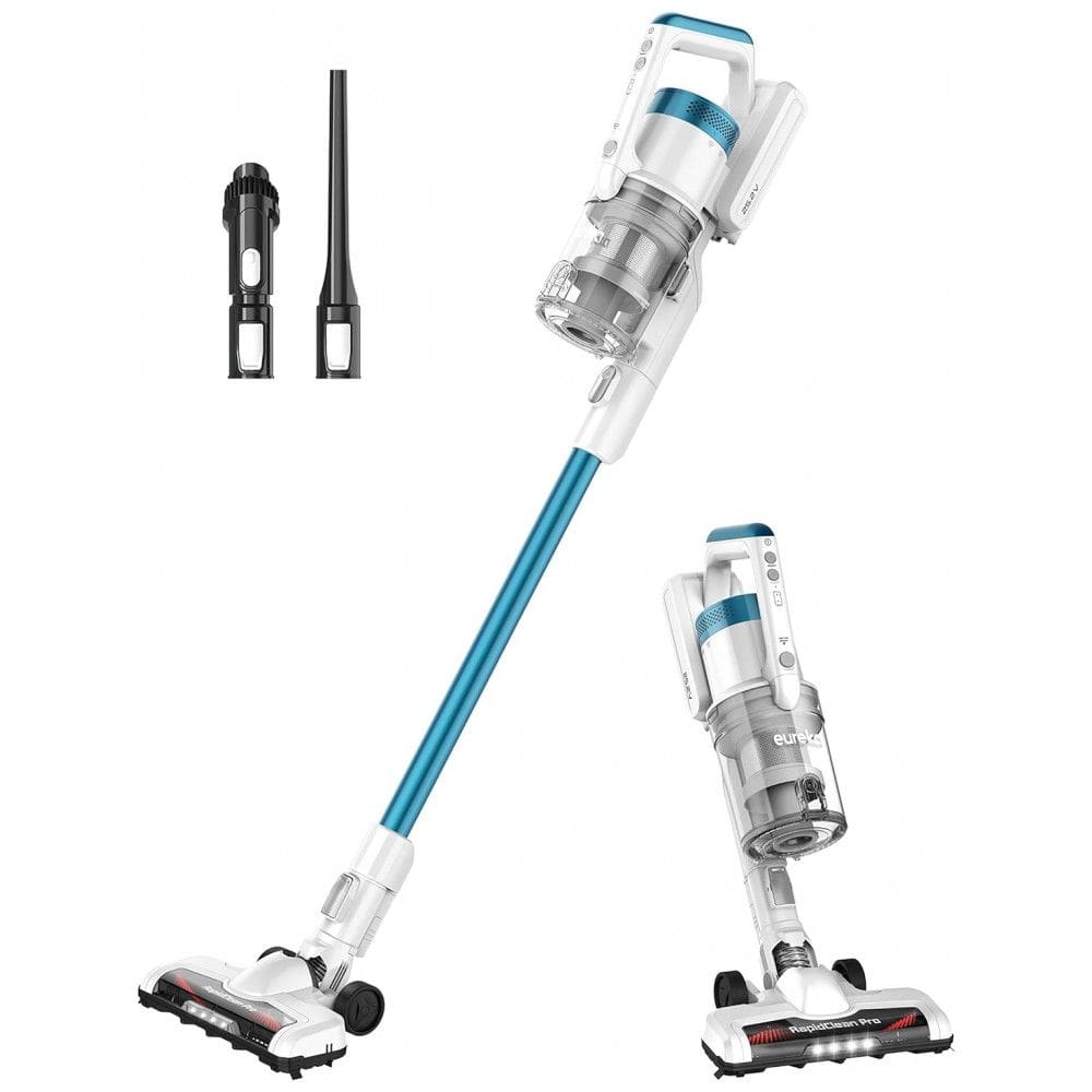 Aspirador de Pó sem Fio com Acessórios, Farol de LED e Sucção Potente, 110V, EUREKA, Branco
