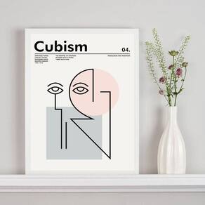 Quadro Poster Cubismo - Picasso 24X18Cm - Com Vidro