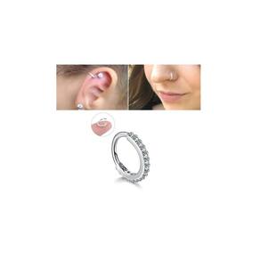 Piercing cartilagem nariz argola prateado 6mm pedra zirconia